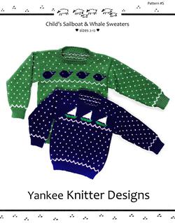 Childaposs Sailboat amp Whale Pullover Sweaters  Yankee Knitter