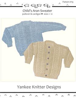 Childaposs Aran Sweater in Pullover and Cardigan  Yankee Knitter