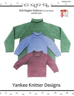 Roll Neck Raglan Sweater  Yankee Knitter   Pattern download