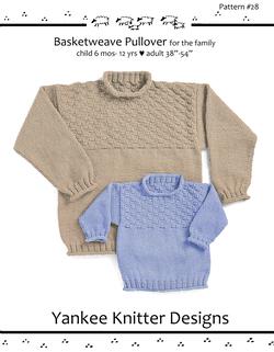 Basketweave Pullover for the Family  Yankee Knitter
