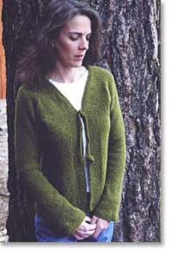 Neck Down V Neck Cardigan with Tie by Knitting Pure and Simple