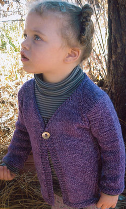 Girlaposs One Button Cardigan by Knitting Pure and Simple