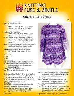Girlaposs ALine Dress by Knitting Pure and Simple