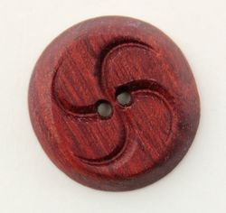 Wood Button Bloodwood by Alosada 1"