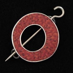 Single Circle Carnelian Shawl Pin by Bonnie Bishoff Designs