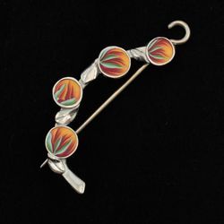 Orange Spring Bud Shawl Pin by Bonnie Bishoff Designs