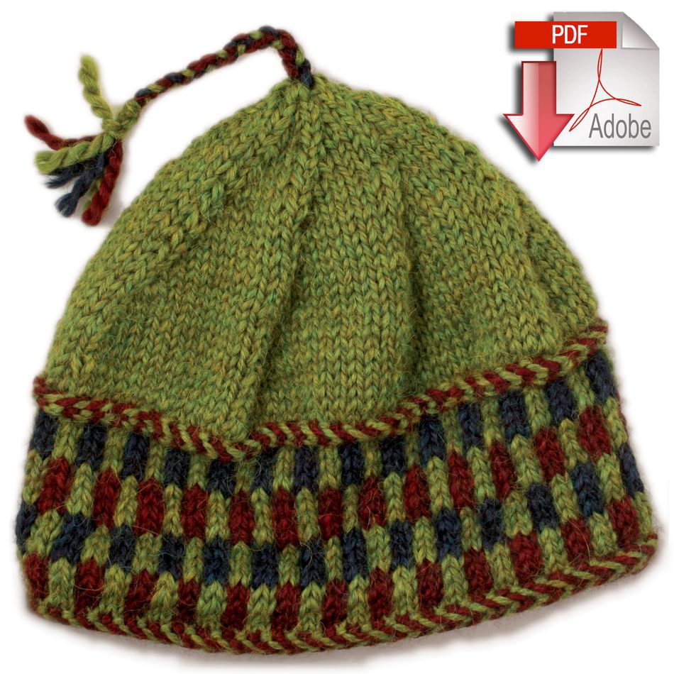 Knitting Patterns Checkerboard Hat  Bulky Weight  Pattern download