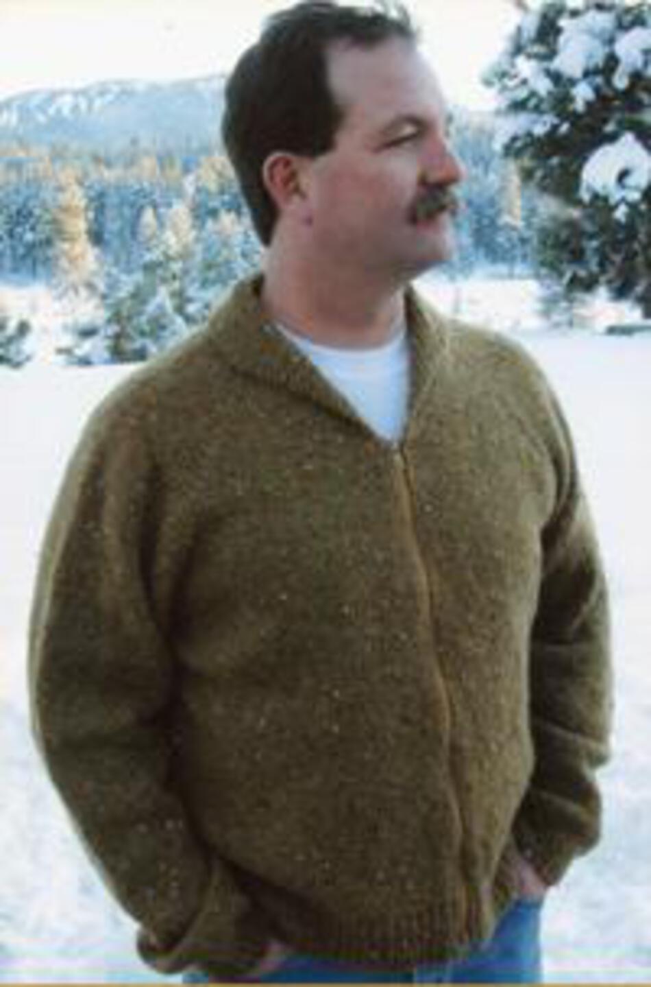 Knitting Patterns Neckdown Cardigan for Men by Knitting Pure and Simple