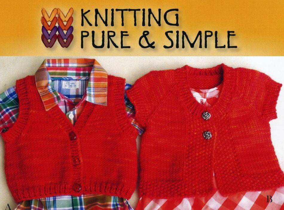 Knitting Patterns Baby Vests by Pure and Simple