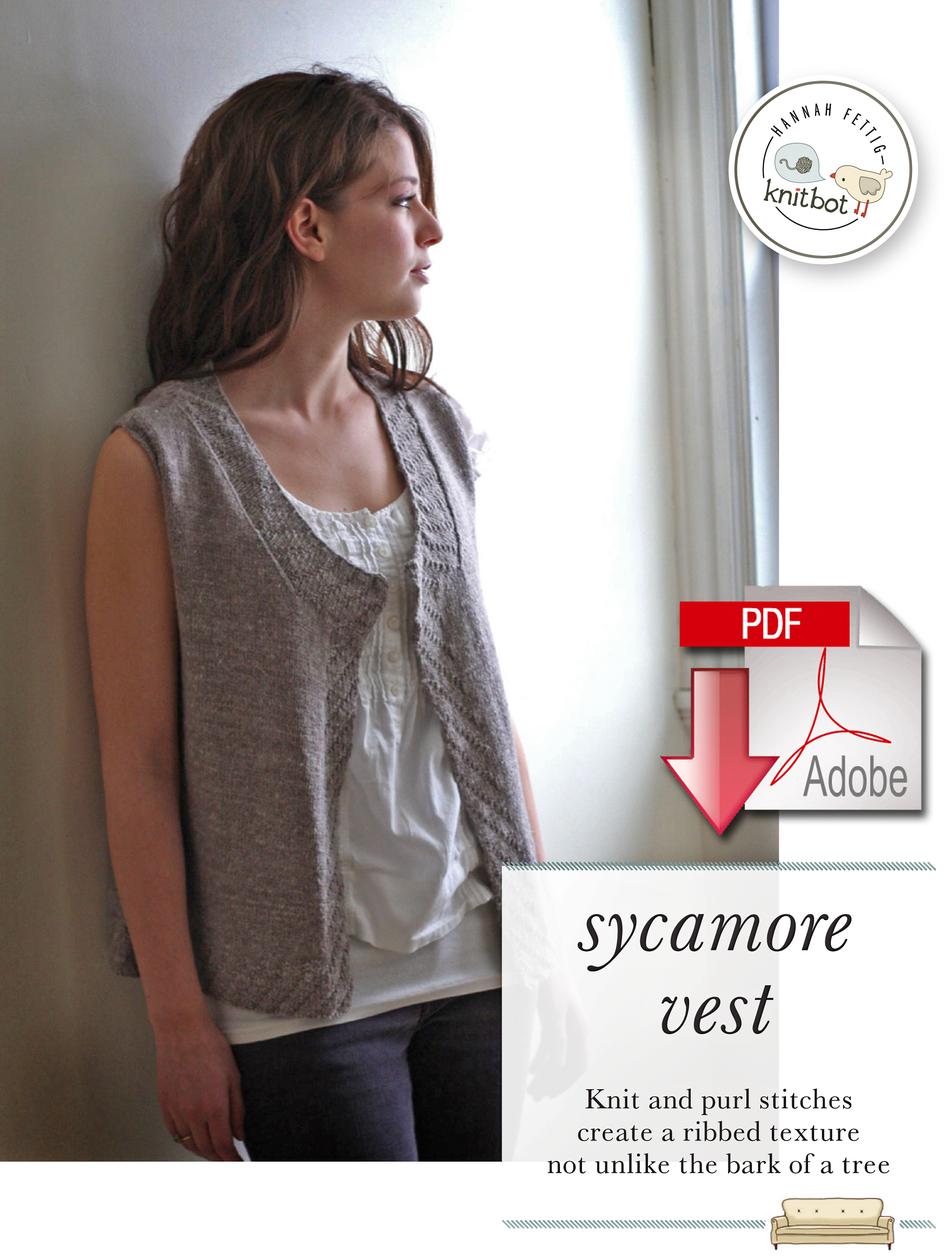 Knitting Patterns Knitbot Sycamore Vest  Pattern download