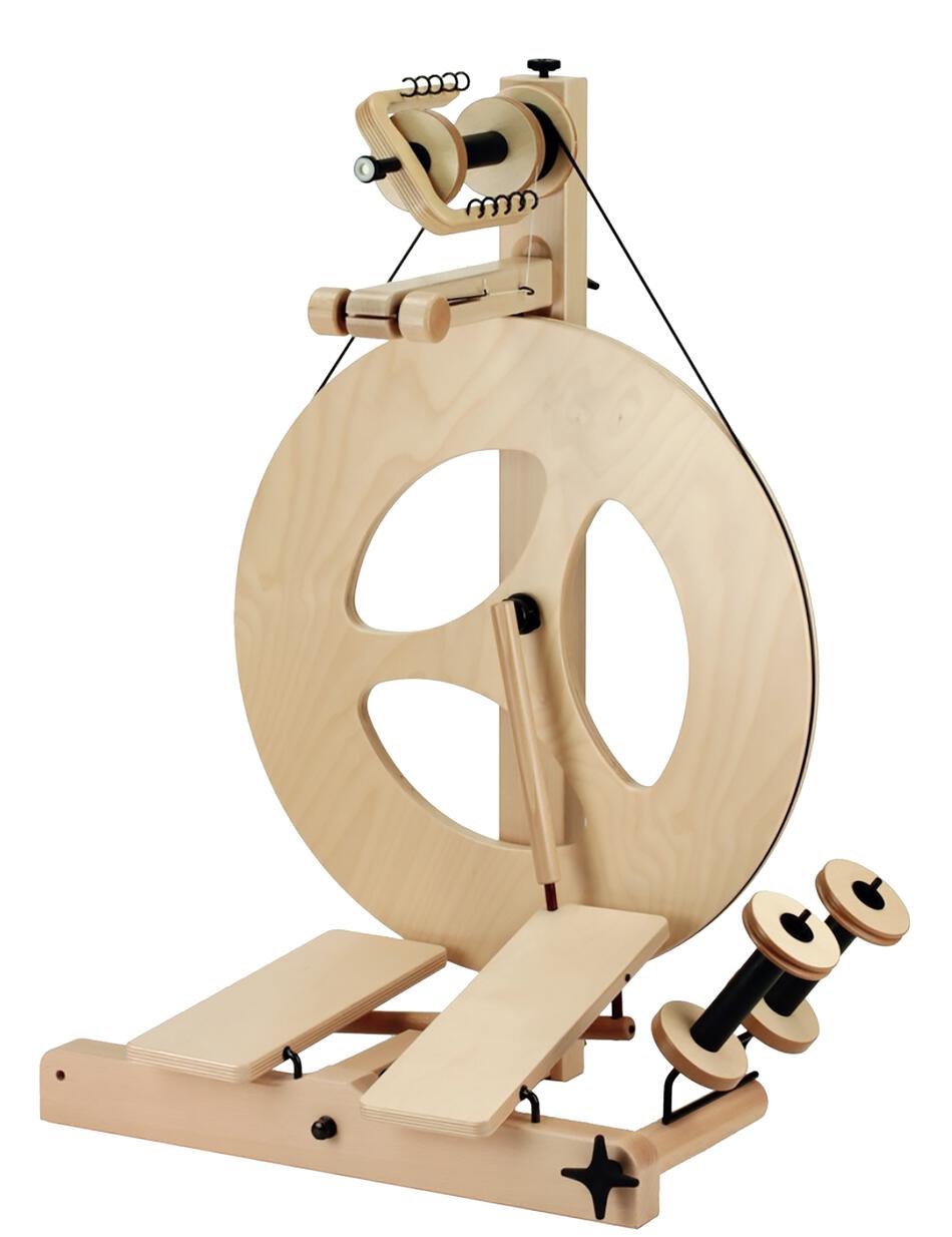 Spinning Equipment Lout  S10 CONCEPT Double Treadle 3 SpokeIrish Tension Spinning Wheel wsliders